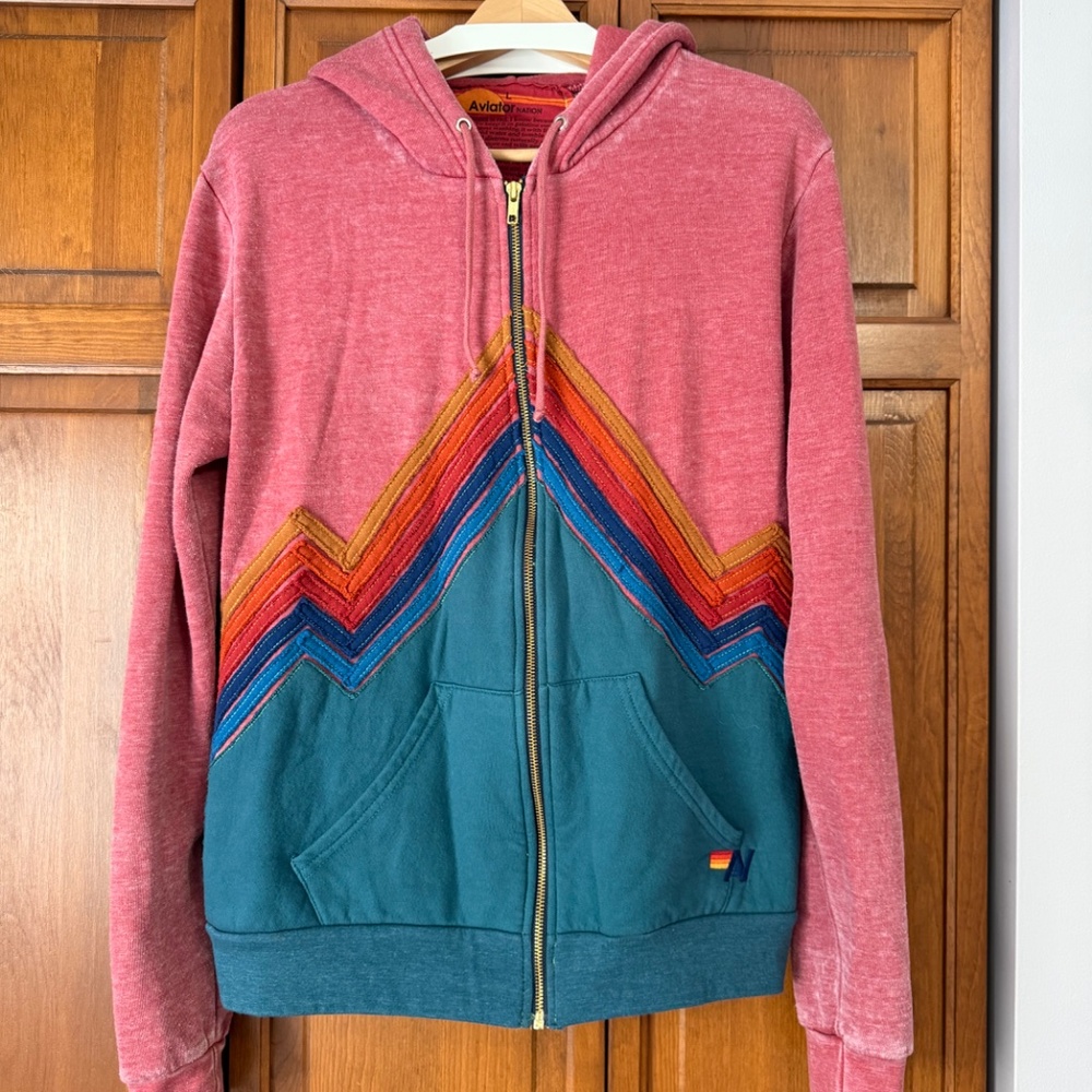 Aviator Nation Mountain Quilted hoodie- Vintage